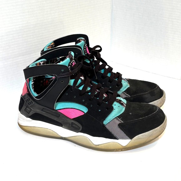 Nike Air Flight Huarache PRM Bold Berry 705005-005 Size 12 Teal Pink Black Retro - Picture 3 of 15